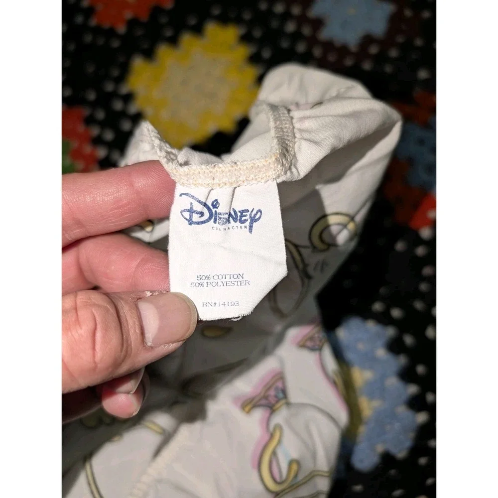 Disney Beauty and the Beast Tea Cup Vintage 2 Piece Crib Size Fitted & Sheet Set